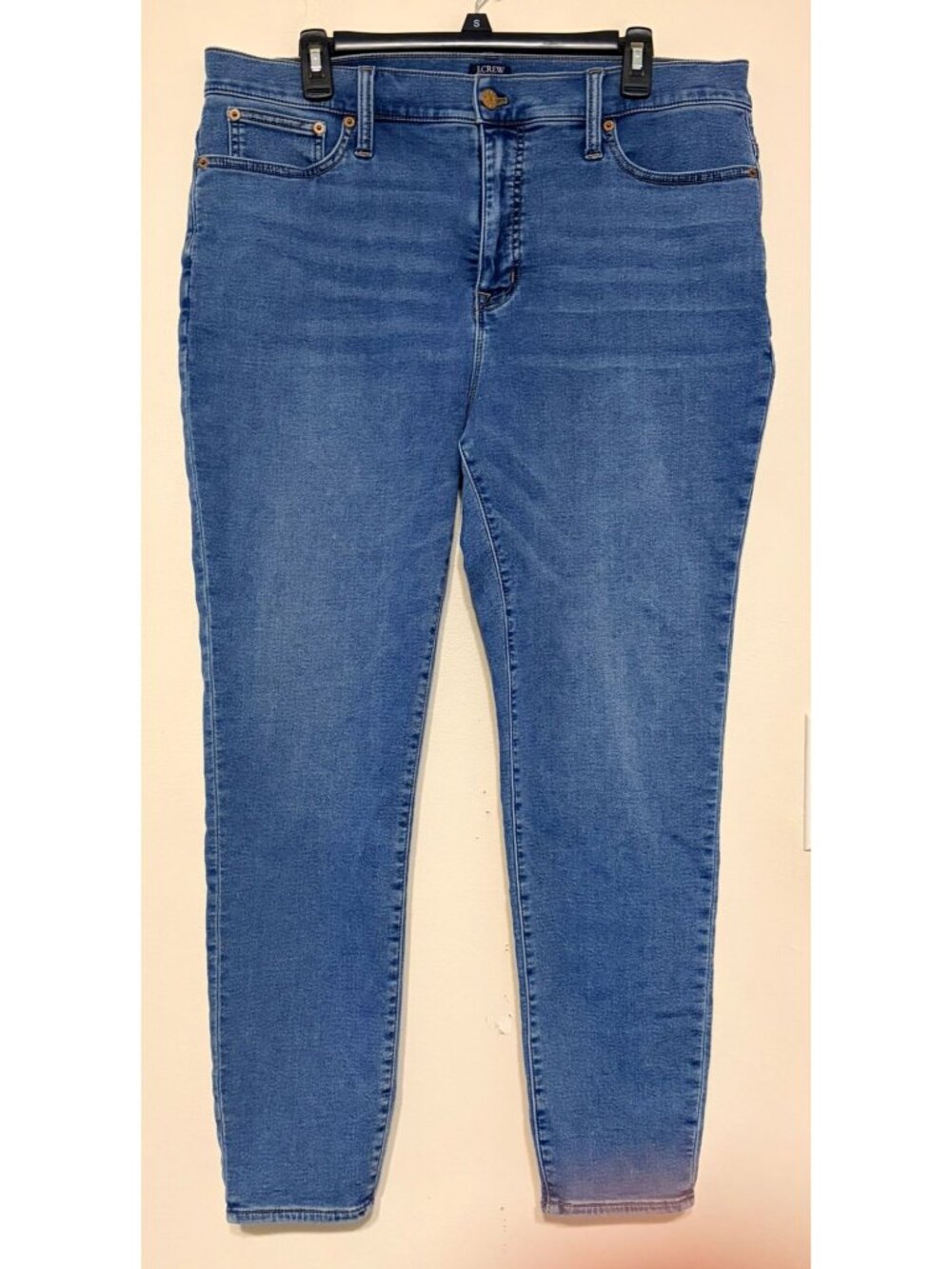 Women's J. Crew Medium Wash 9" Mid Rise Skinny Jeans Size 33 28" Inseam
